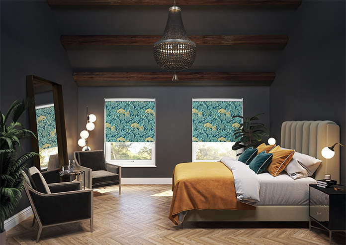 Leopard, Teal - Roller Blind - Image 8